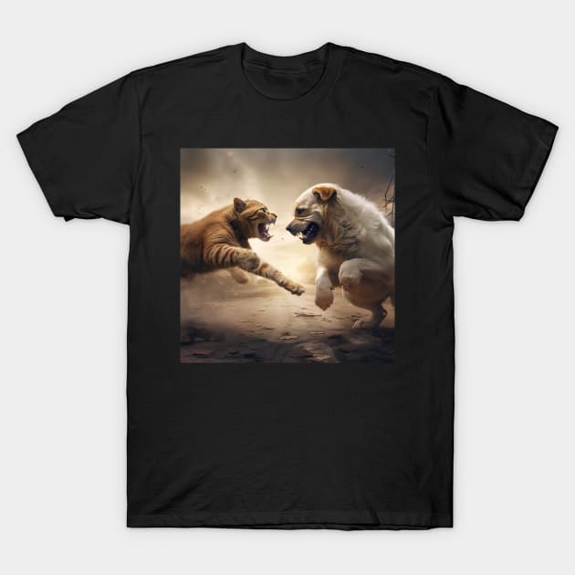 Cat & Dog Fight T-Shirt by AviToys